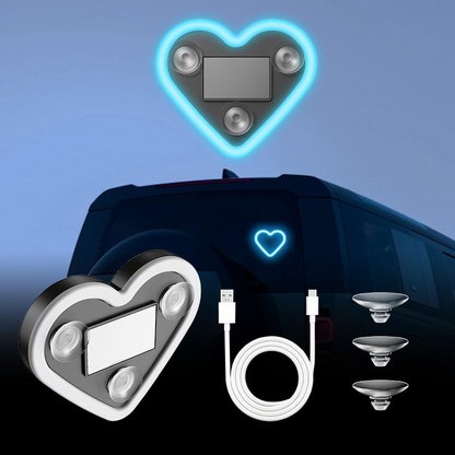 Car Love Light Solar Wireless Decorative Light LED Warning Light Triangle Window Rear Window Car Fun Atmosphere Light