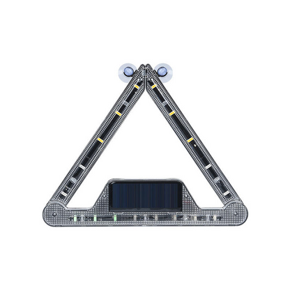 Solar powered wireless foldable LED emergency vehicle lighting strip triangle car signal alarm car electronic accessories