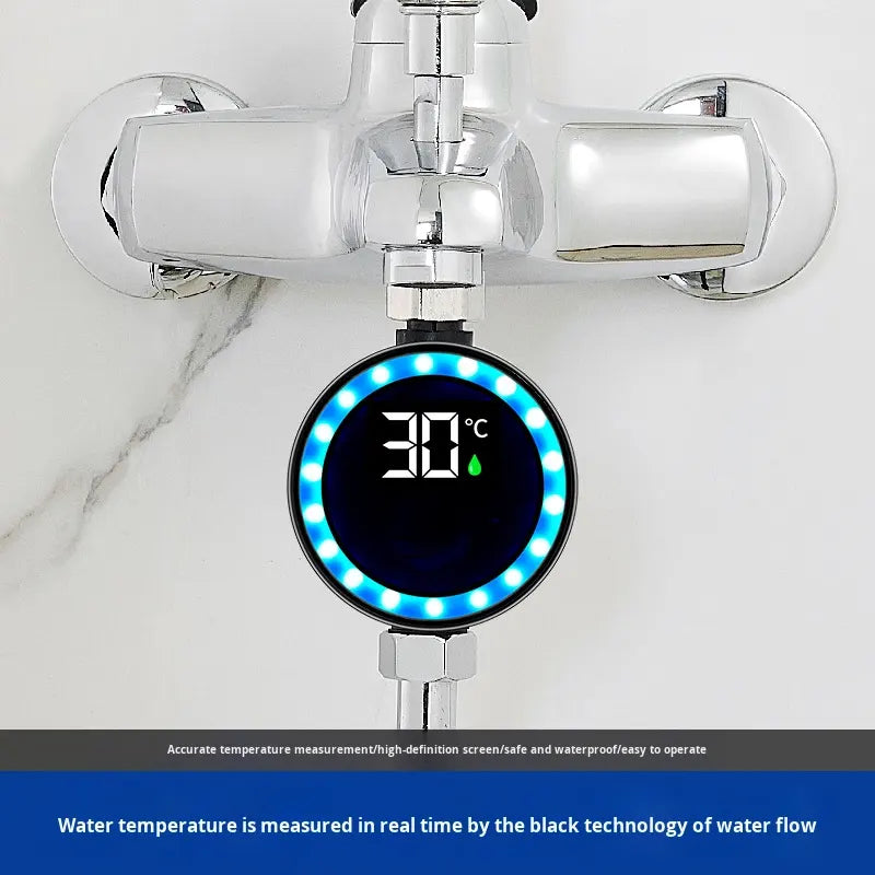 Universal shower head thermometer, baby bath and children's bath temperature controller, household visible LED faucet temperature gauge.