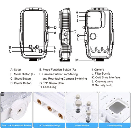 PULUZ Diving Case for iPhone 16 / 15 Pro Max — 40-Meter Sealed Waterproof Housing