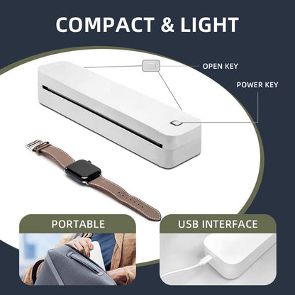 Home A4 Portable Printer, OEM Bluetooth Inkless Document/Exam Paper Self-adhesive Thermal Printer