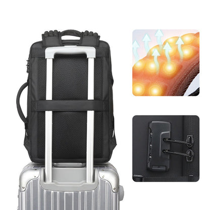 Vacuum-sealed backpack for men, business travel, large capacity, vacuum compression, laptop backpack, multi-functional.