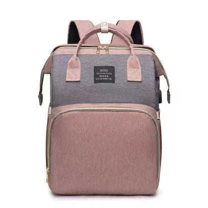 Multifunctional stylish folding bed, simple and portable outdoor insulated baby bottle bag, large capacity maternity and baby bag