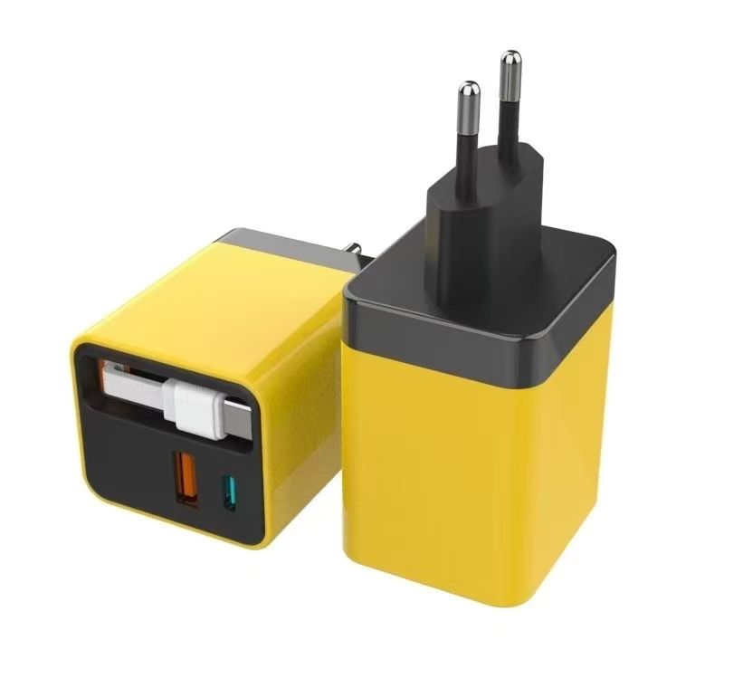 65W GaN Charger for Apple & Android — Featuring Built-in Retractable Cable — GaN Fast Charger