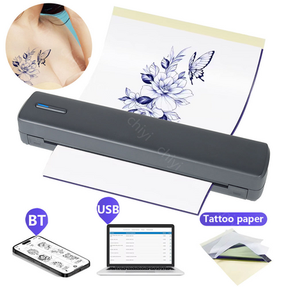 Portable A4 wireless thermal printer, color style tattoo stencil printer, iOS and Android compatible, low price, office use, in stock.