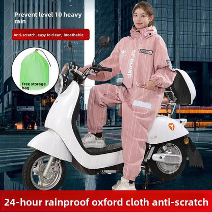 Motorcycle one-piece raincoat, full-body waterproof and breathable adult raincoat, rainproof and waterproof riding poncho