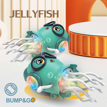 Children's electric magic dance octopus jellyfish universal automatic obstacle avoidance toy car music lighting decompression toy