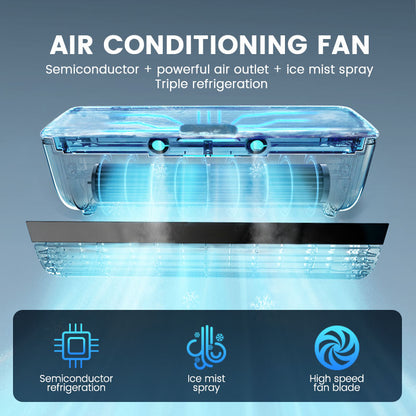 New type of wall-mounted cooling fan, high-power rechargeable fan, household air cooler, portable electric table fan