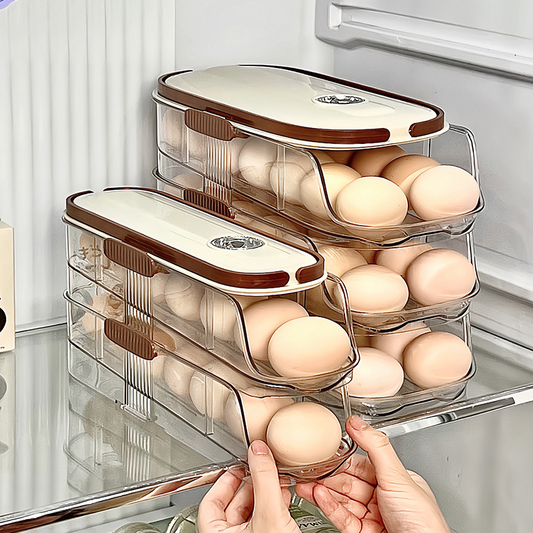 New refrigerator storage box, household kitchen storage rack, transparent, large capacity, thickened, portable egg box wholesale.
