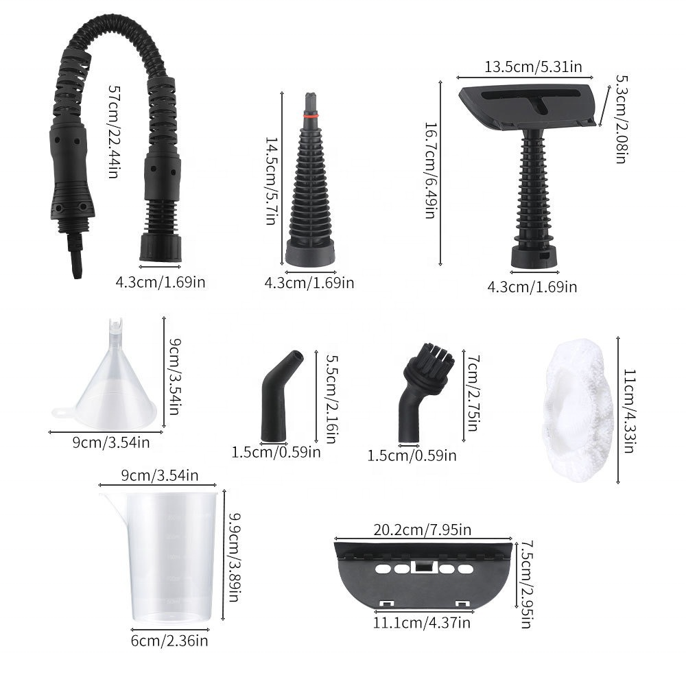 Portable high-temperature, high-pressure steam cleaner with 9 accessories; high-temperature mite removal; high-pressure handheld steam cleaner