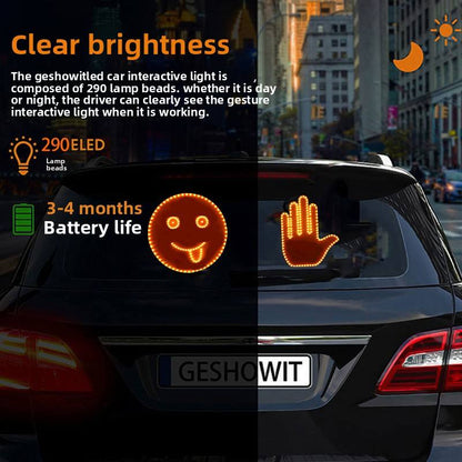 Remote-Controlled Vehicle LED Action/Expression Light — Rear Window Multifunctional Car Navigation & Gesture Light (Smiling Face Design)