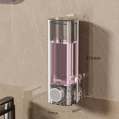 Suction Cup Soap Dispenser Wall-Mounted Hand Sanitizer Pump Dispenser Bottle No-Drill Shampoo & Shower Gel Box Wall-Mounted Mount