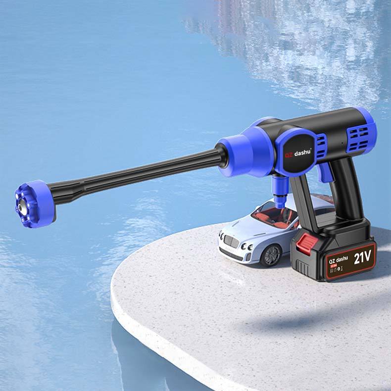 Multifunctional electric car wash machine with automatic water gun, powerful portable car wash water gun, high-power water pump, gardening watering cordless car wash machine