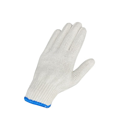 Men's Cotton Work Gloves — Heavy-Duty, Wear-Resistant, Thickened, and Non-Slip — Pure White, Breathable Safety Gloves for Construction Sites and Manual Labor