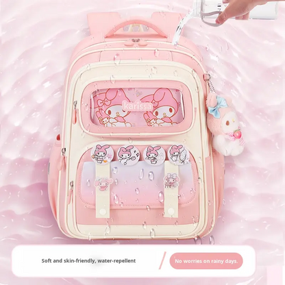 Waterproof Printed Children's Schoolbag — Large-Capacity Backpack for Primary Students, Designed for Spine Protection, Back-Strain Relief, and Posture Correction