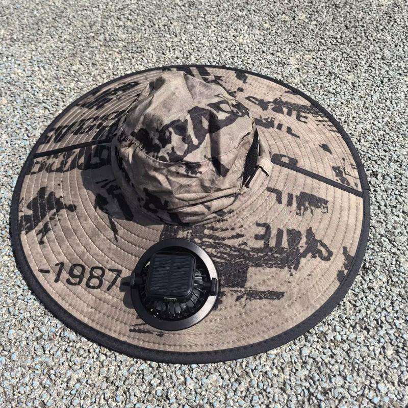 Men's Solar-Powered Fan Hat — Wide-Brimmed Outdoor Sunshade & UV Protection Hat — Summer Sun Hat, Hiking & Fishing Hat