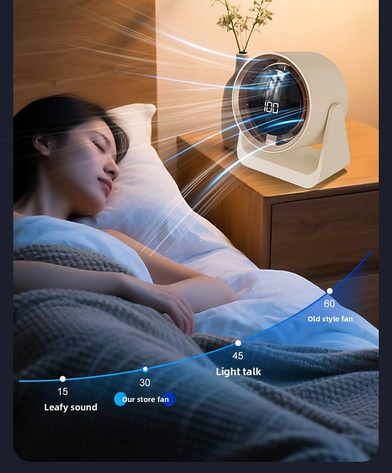 Small silent wall mounted vertical circulation fan for office with USB charging and long battery life