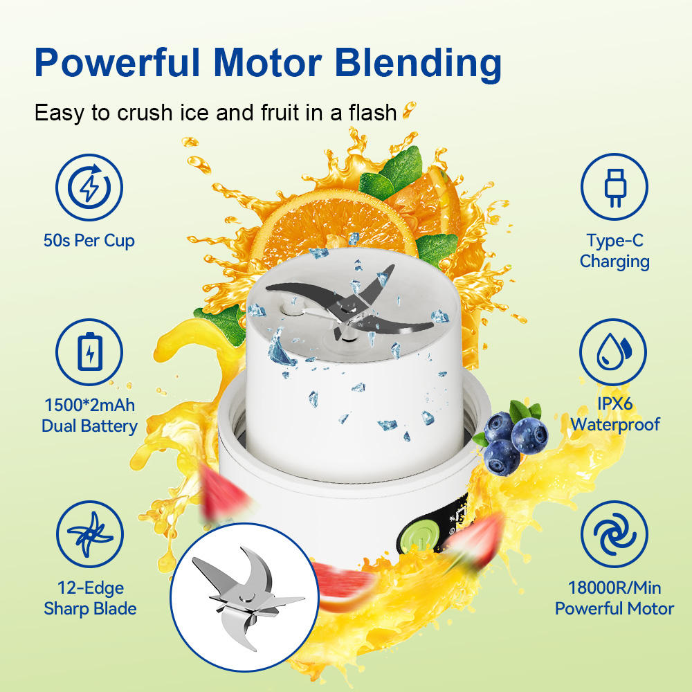 Portable juicer, small household juicer, wireless charging, electric fruit juicer cup1000ml