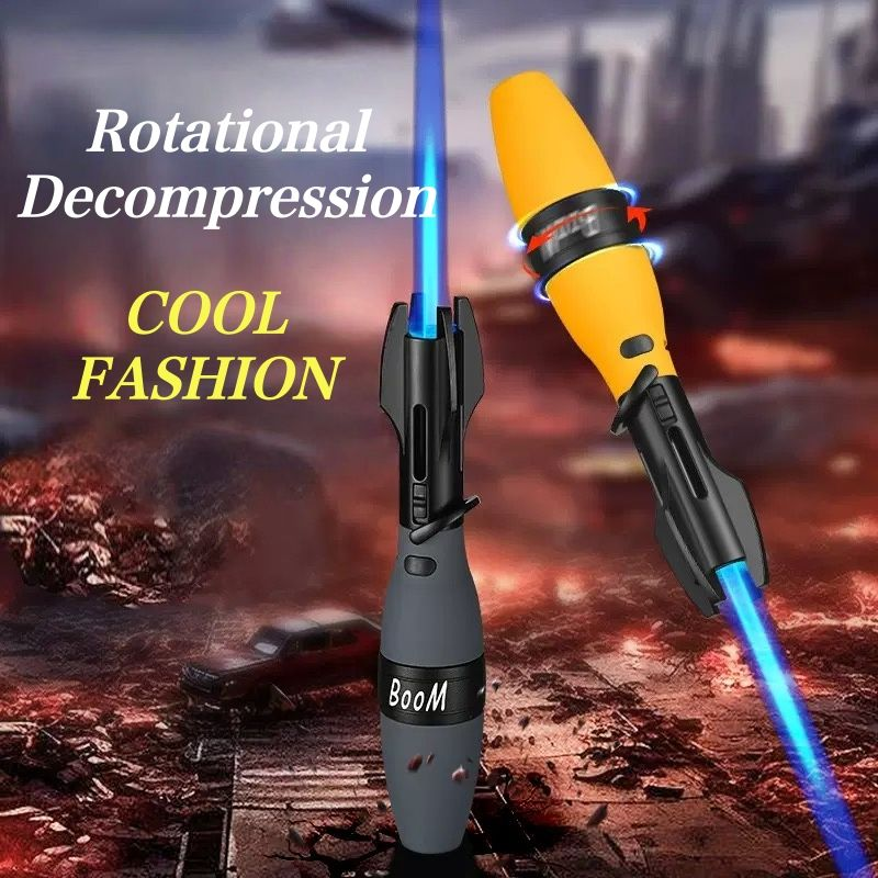 Rocket, missile, torch, smoke lighter, windproof barbecue torch, rotating high-quality