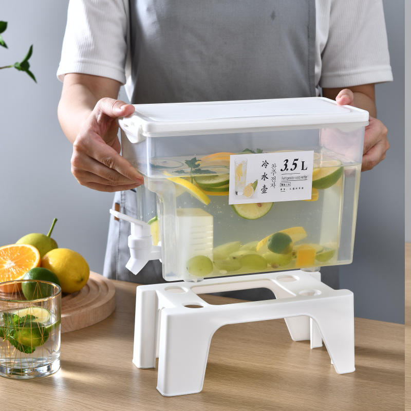 Home Refrigerator Cold Water Pitcher with Spigot — 3.5L Capacity Lemon & Fruit Tea Dispenser, Beverage & Juice Pitcher, Cold Water Jug