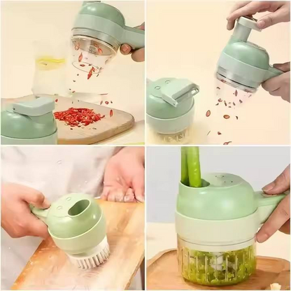 Handheld electric vegetable slicer set, mini multifunctional manual slicer, electric food processing machine, food mixer