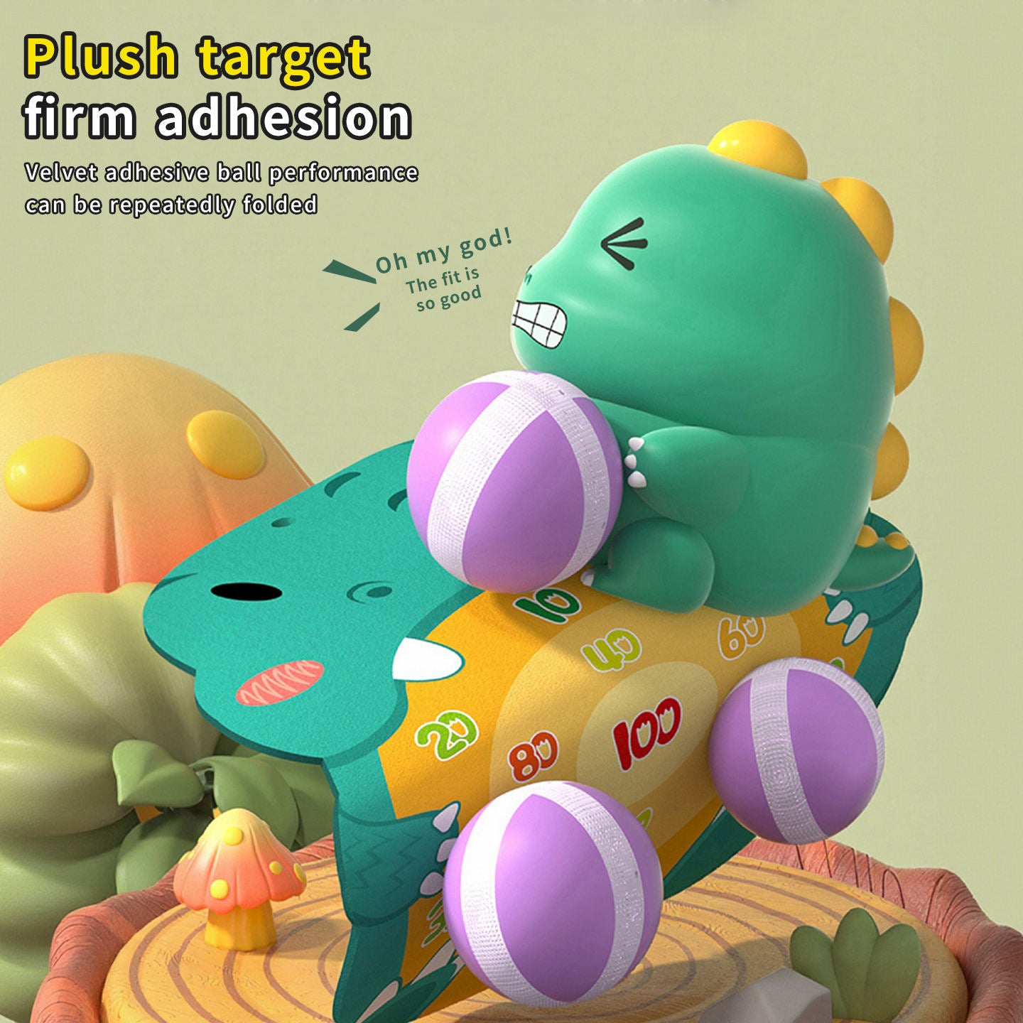 Children's Dinosaur Ball Toy Sticky Ball Shooting Parent-Child Interactive Ball Toy Dartboard Toy