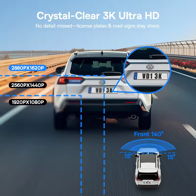 Baseus 3k dashboard cam VD1 front cam high-definition built-in global positioning system Galileo supercapacitor car DVR car camera recorder supports 24-hour parking