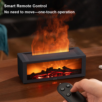 3D fireplace humidifier, flame aroma diffuser, desktop remote control seven-color light, simulated fireplace diffuser