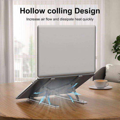 Ten-level adjustable aluminum alloy laptop stand, portable folding desktop height-adjustable tablet cooling stand