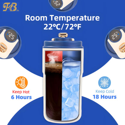 Simple 316 stainless steel car vacuum insulated coffee cup, suitable for men and women, high-value portable water bottle 450ml