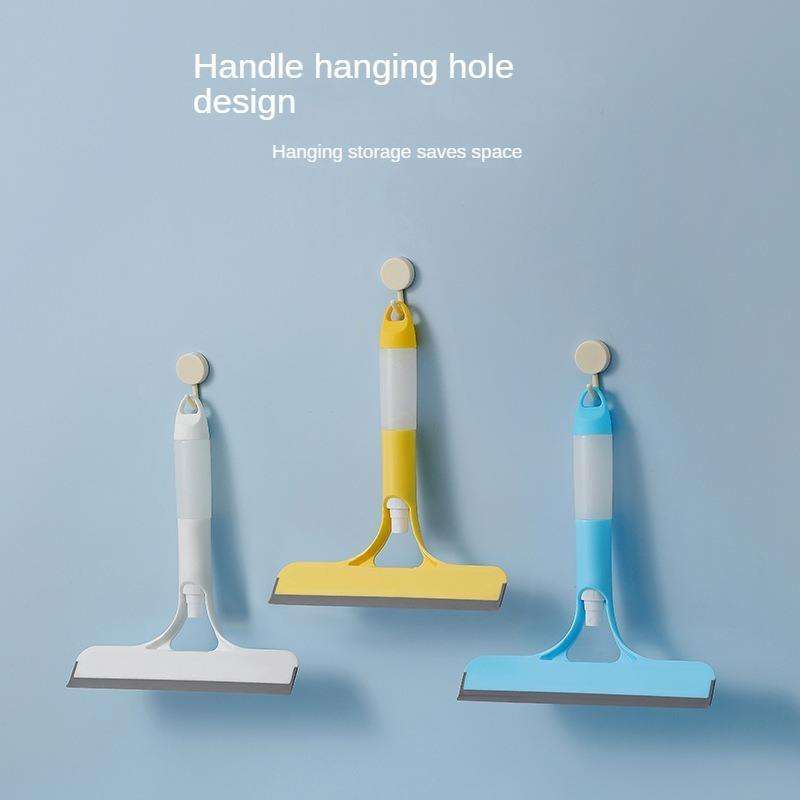 Multifunctional household glass cleaner with rubber felt brush, double-sided mirror brush and scraper, includes spray bottle, 3-in-1 glass scraper