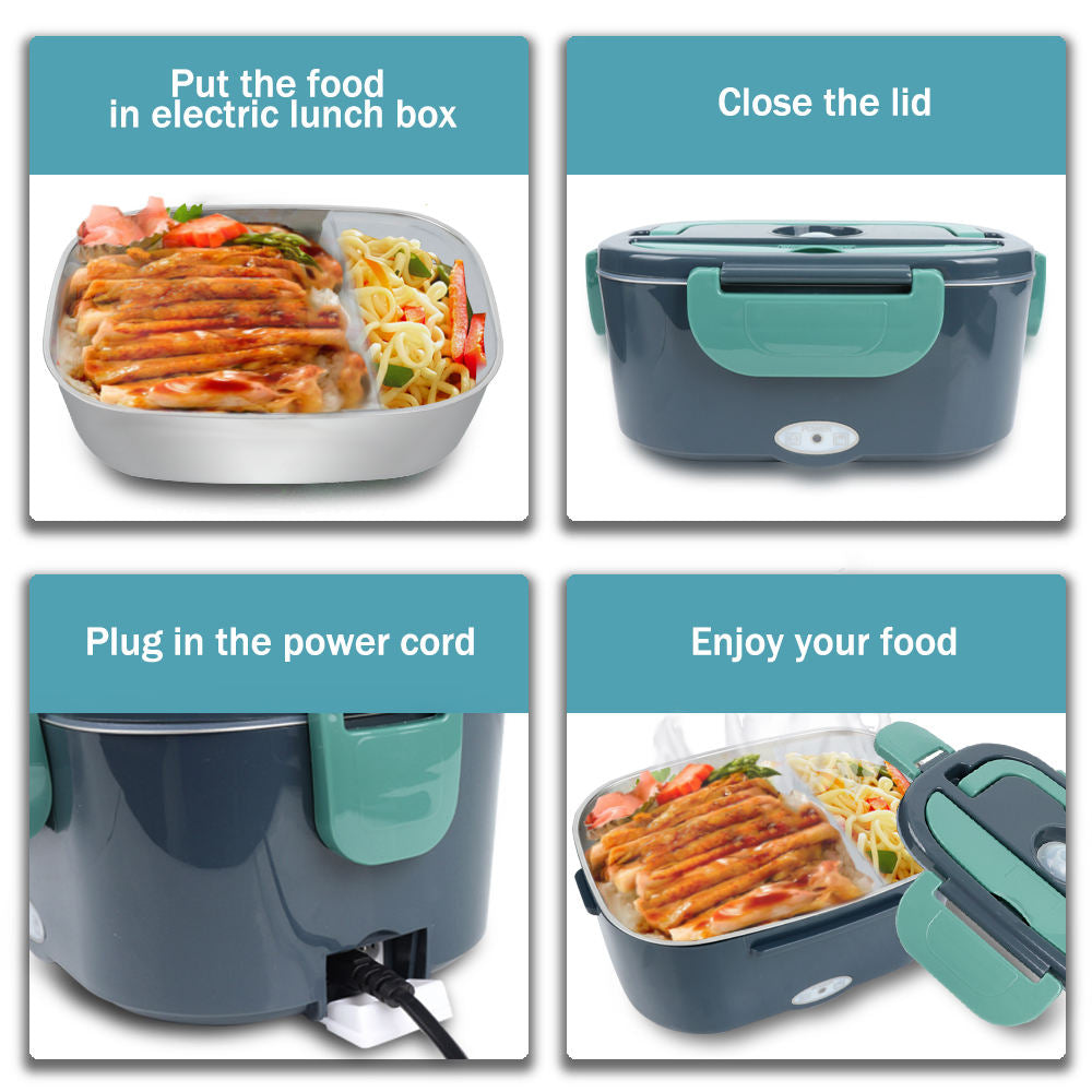 Electric lunch box, heat preservation and heating, dual-use for family and car, stainless steel, plug-in.