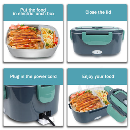 Electric lunch box, heat preservation and heating, dual-use for family and car, stainless steel, plug-in.