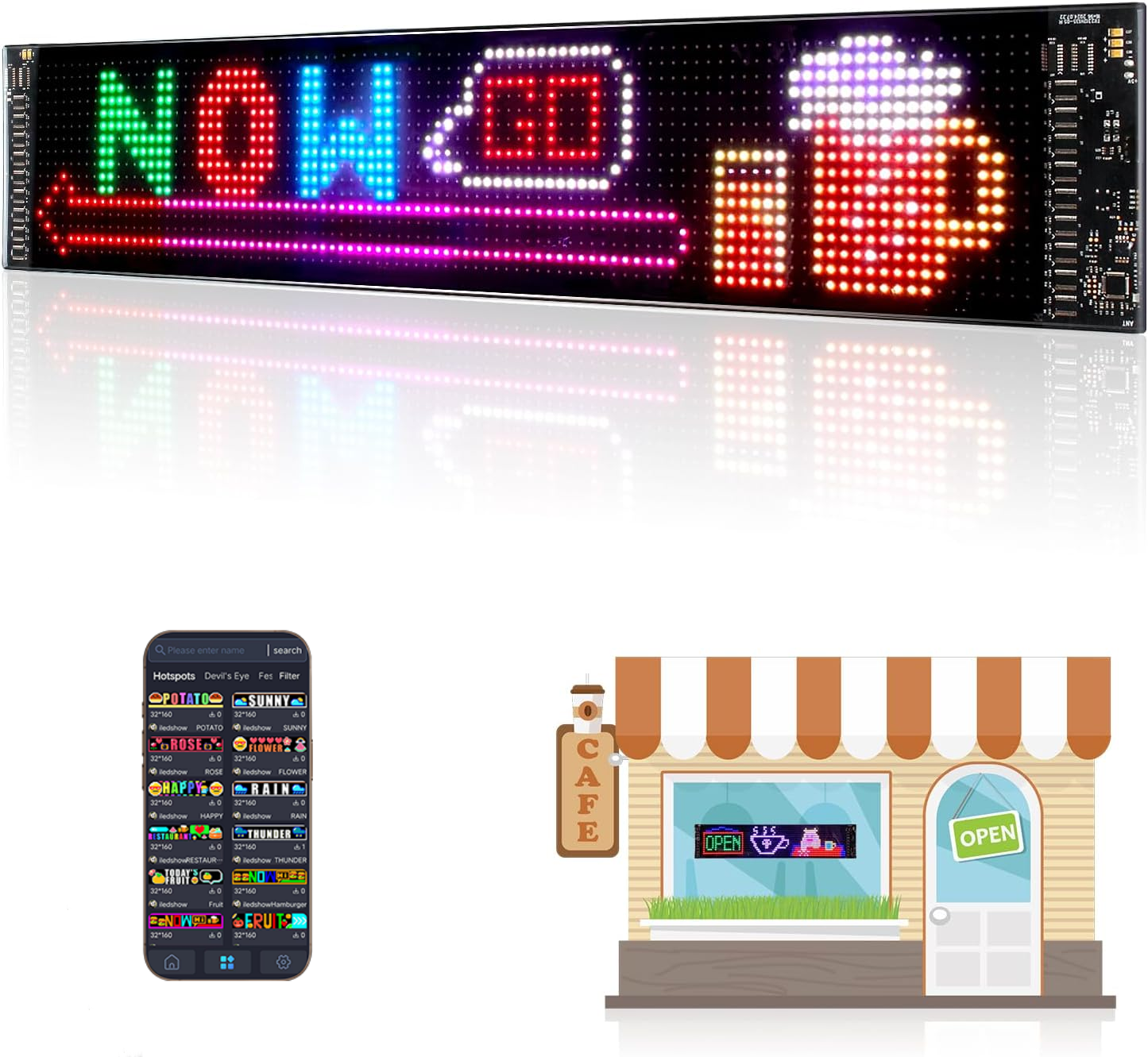 Magic Eye Light Car mounted LED Soft Screen Ultra thin Intelligent Glass Free Car Adhesive USB Power on Non destructive Installation