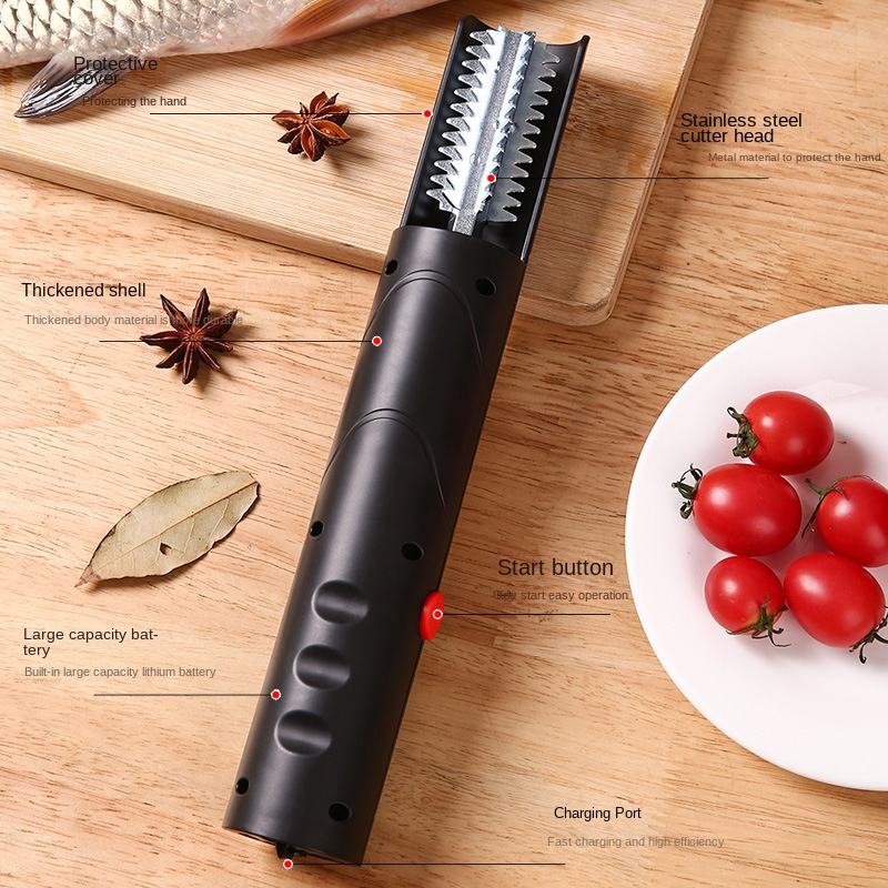 New electric fish scaler, handheld, rechargeable, fully automatic, stainless steel blade fish scaler tool