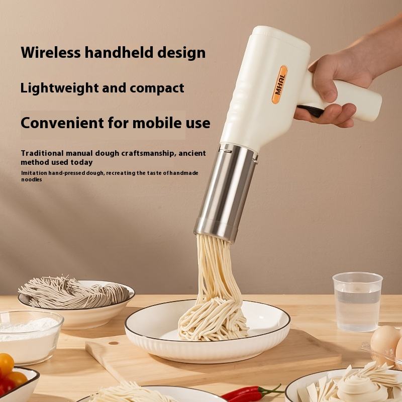 Multifunctional Handheld Noodle Maker, Wireless Electric Home Use, 5-Head Portable Rechargeable Noodle Press for Kitchens