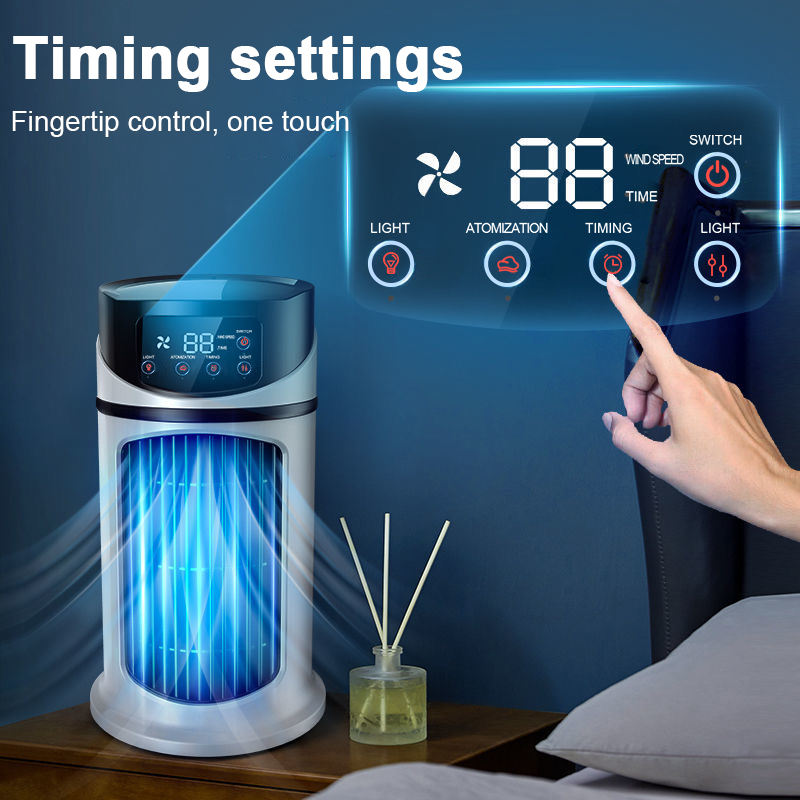 Spray fan, air cooler, home/dormitory/office humidifier, USB multi-functional timer fan