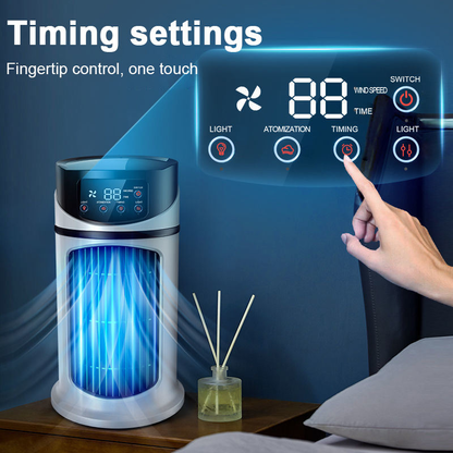 Spray fan, air cooler, home/dormitory/office humidifier, USB multi-functional timer fan