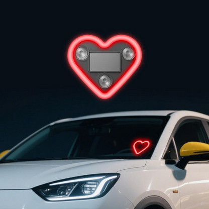 Car Love Light Solar Wireless Decorative Light LED Warning Light Triangle Window Rear Window Car Fun Atmosphere Light