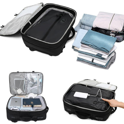 Vacuum-sealed backpack for men, business travel, large capacity, vacuum compression, laptop backpack, multi-functional.