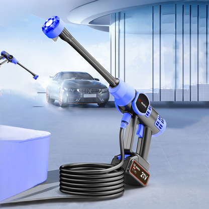 Multifunctional electric car wash machine with automatic water gun, powerful portable car wash water gun, high-power water pump, gardening watering cordless car wash machine