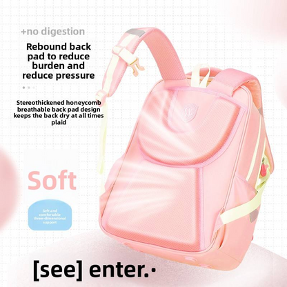 Waterproof Printed Children's Schoolbag — Large-Capacity Backpack for Primary Students, Designed for Spine Protection, Back-Strain Relief, and Posture Correction