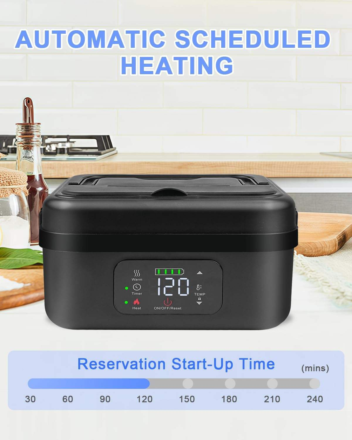 2025 Upgraded Portable Electric Lunch Box, 8000mAh Rechargeable, Waterless, Insulated Lunch Box for Camping