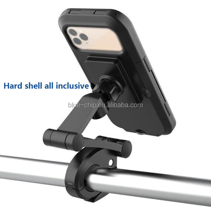 New waterproof navigation phone holder for motorcycles, delivery riders, fully enclosed touchscreen electric scooter rain cover.