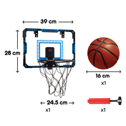 New luminous children's foldable scoring dunking basketball hoop, indoor mini basketball hoop, door scoreboard, children's sports gift, no-drill wall-mounted basketball hoop