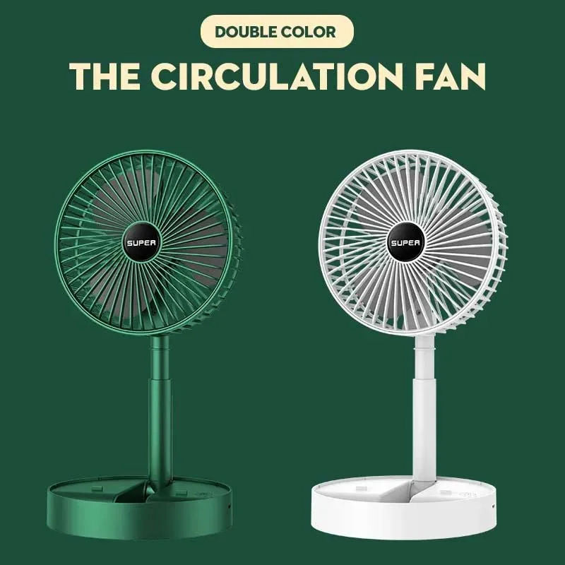 Foldable telescopic rechargeable fan, portable outdoor travel home desktop fan, USB rechargeable