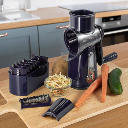 Multifunctional vegetable cutter, hand-operated rotary drum grater, slicer, potato grater, vegetable slicer
