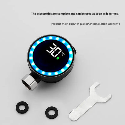 Universal shower head thermometer, baby bath and children's bath temperature controller, household visible LED faucet temperature gauge.