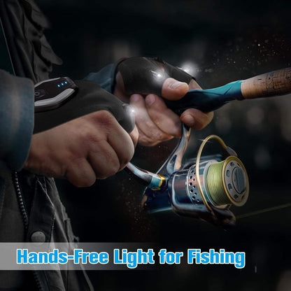 LED flashlight gloves - adjustable wrist strap made of nylon, suitable for auto repair or outdoor fishing.
