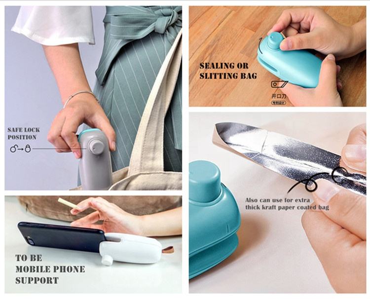 Small household rechargeable plastic bag sealing machine for snacks.